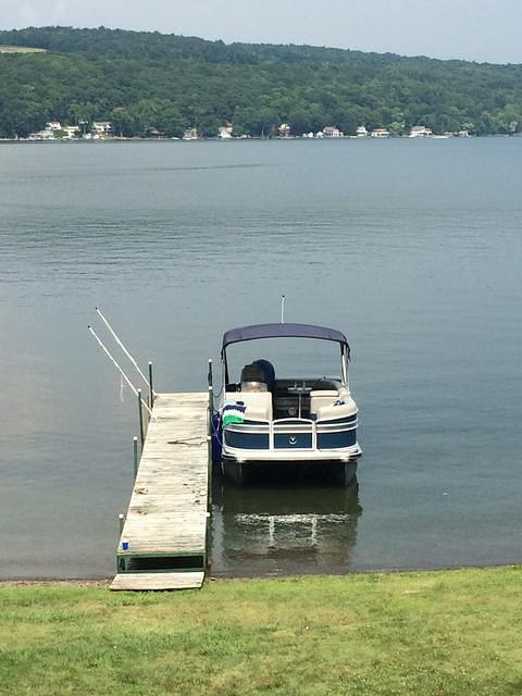 We rented a pontoon boat 