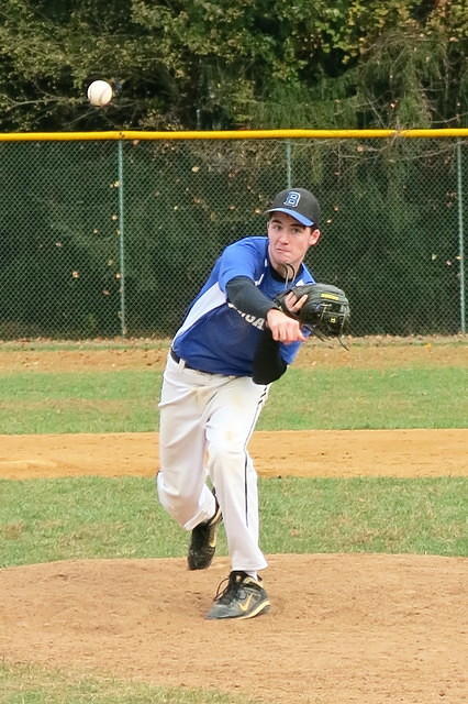 Flint (now in 11th grade) pitching