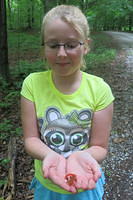 Julia and a red eft